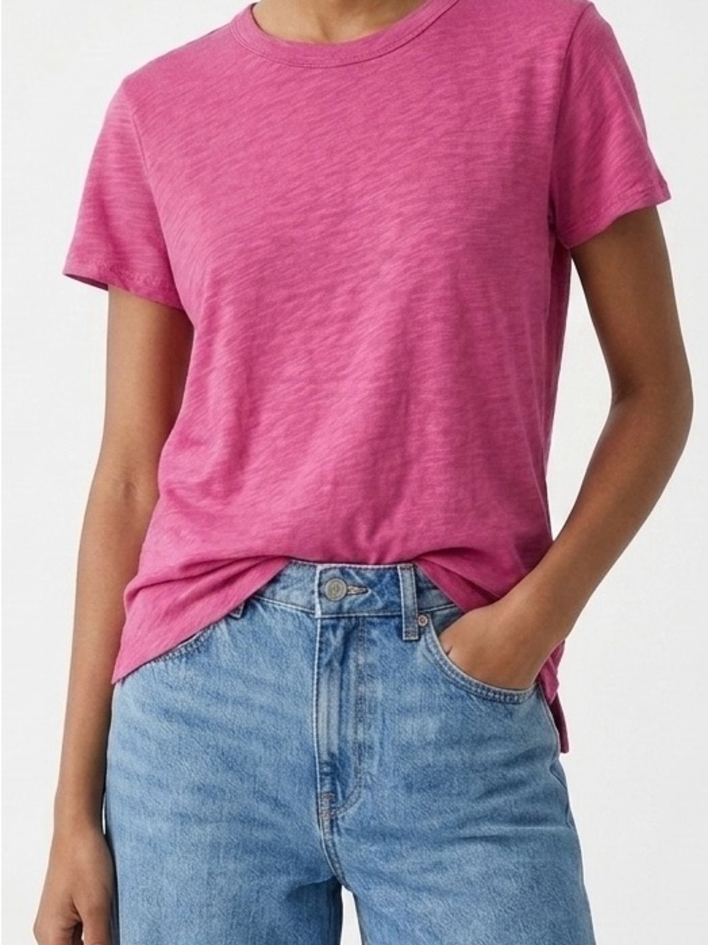 ATM Anthony Thomas Melillo Schoolboy Crewneck Tee Pink Slub Quiet Luxury